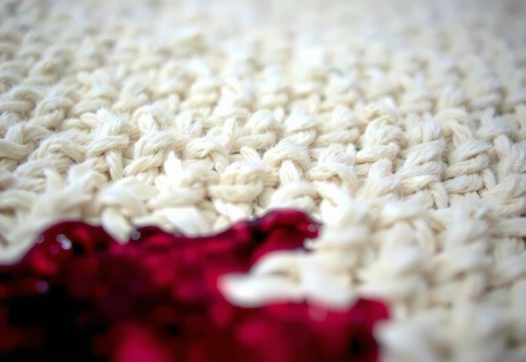 Wine stain on wool fiber